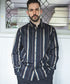 MR.OLIVE/LYOCELL LINEN BREND MULTI STRIPE / REGULAR COLLAR SHIRT ミスターオリーブ/リヨセルストライプ / レギュラーカラーシャツ